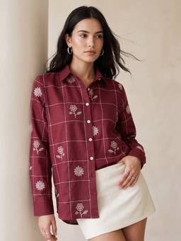 Outzidr - Red Checks Long-Sleeve Shirt