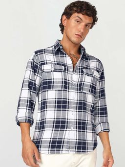 Bewakoof - Blue Checks Cotton Shirt