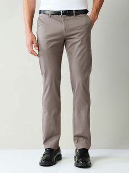 AD By Arvind - Grey Solid Plain Cotton Trouser