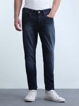Flying Machine - Blue Solid Plain Cotton Jeans