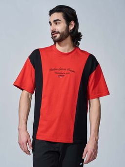 LOTTO - Red Colorblock Cotton T-Shirt