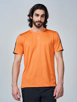 LOTTO - Orange Solid Plain Polyester T-Shirt