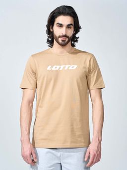 LOTTO - Brown Solid Plain Cotton T-Shirt