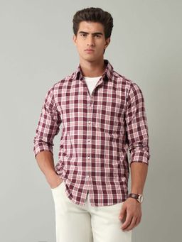 AD By Arvind - Maroon Checks Cotton Shirt