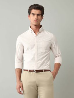 AD By Arvind - Beige Stripes Cotton Shirt