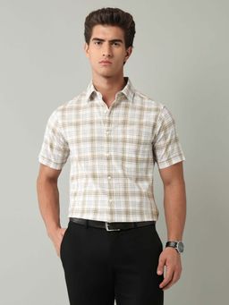 AD By Arvind - Beige Checks Cotton Shirt