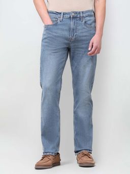 U.S. Polo Assn. Denim Co. - Blue Solid Plain Cotton Jeans