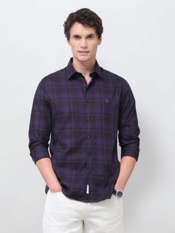 U.S. POLO ASSN. - Purple Checks Cotton Shirt
