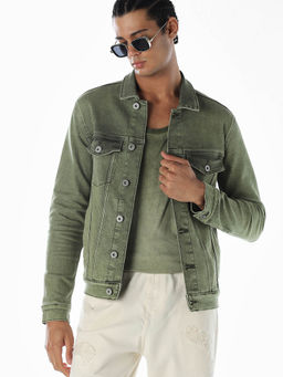 Jack & Jones - Men Solid Regular Fit Green Jacket