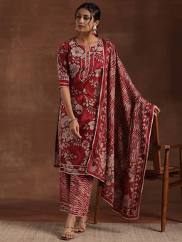 Libas - Rust Pure Cotton Printed Kurta Sets for Women