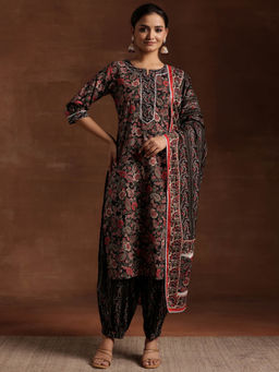 Libas - Black Pure Cotton Printed Kurta Sets for Women