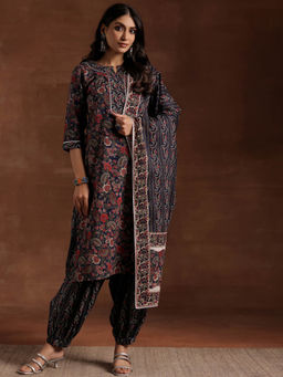 Libas - Blue Pure Cotton Printed Kurta Sets for Women
