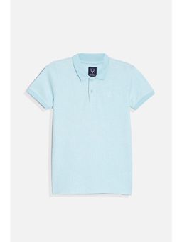 Allen Solly - Boys Blue Regular Fit Abstract Printed Collar Neck Polo T-Shirt