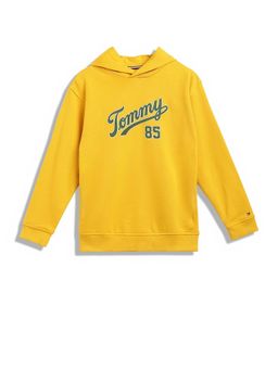 Tommy Hilfiger - Boys Mustard Logo Regular-Fit Cotton Sweatshirt