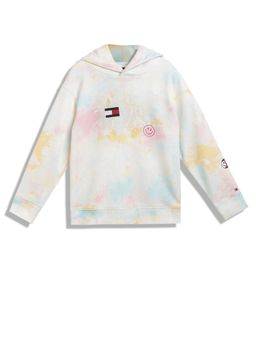 Tommy Hilfiger - Boys Off White Tie and Dye Regular-Fit Cotton Sweatshirt