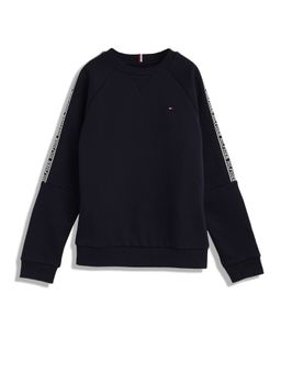 Tommy Hilfiger - Boys Navy Blue Logo Regular-Fit Cotton Sweatshirt