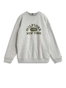 Tommy Hilfiger - Boys Grey Logo Regular-Fit Cotton Sweatshirt