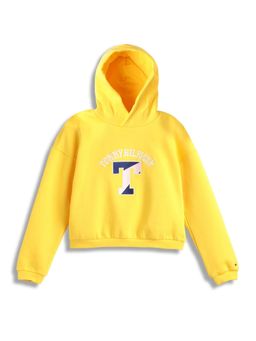 Tommy Hilfiger - Girls Yellow Logo Regular-Fit Cotton Sweatshirt