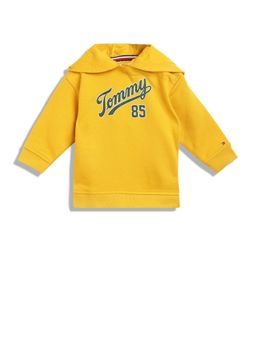 Tommy Hilfiger - Boys Mustard Logo Regular-Fit Cotton Sweatshirt