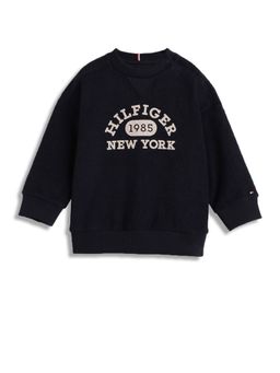 Tommy Hilfiger - Boys Navy Blue Logo Regular-Fit Cotton Sweatshirt