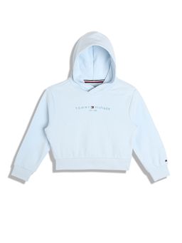 Tommy Hilfiger - Girls Blue Logo Regular-Fit Cotton Sweatshirt