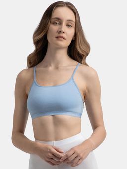 Jockey - 1351 Womens Super Combed Cotton Elastane Multiway Styled Crop Top-Soft Chambray