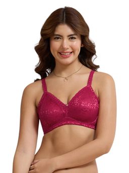 Amante - Red Self Design Wireless Bra