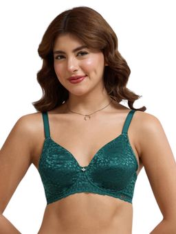 Amante - Green Self Design Underwired Bra