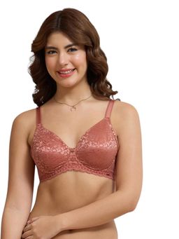 Amante - PInk Self Design Underwired Bra