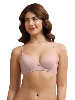 Amante - Pink Self Design Underwired Bra