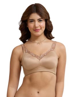 Amante - Brown Solid Wireless Bra