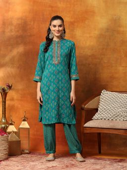 Nayam by lakshita - Women Green Kurta and Pant