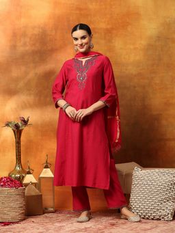 Nayam by lakshita - Women Pink Embroidered Kurta and Pant