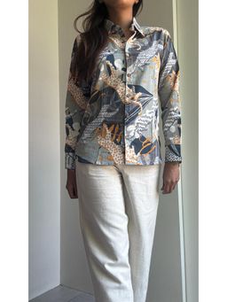 The Indian Artisan - Blue Print Cotton Shirt