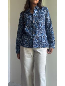 The Indian Artisan - Blue Keri Cotton Shirt