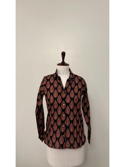 The Indian Artisan - Black Leaf Cotton Shirt