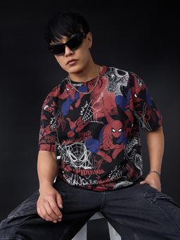 The Souled Store - Men Spider-Man Printed Hero Swing Oversized T-Shirt