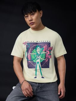 The Souled Store - Men Yellow Official Rick and Morty Sanchez Relaxed Fit T-Shirt
