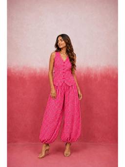 DEASHA INDIA - Fiora Pink Gingham Co-Ord Set