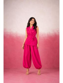 DEASHA INDIA - Nalina Pink Wrap Co-Ord Set