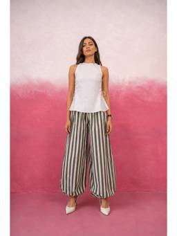 DEASHA INDIA - Omisha White and Green Stripe Co-Ord Set