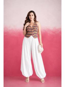 DEASHA INDIA - Zarqa Yellow Checkered Balloon Co-Ord Set