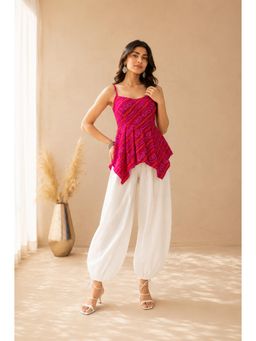 DEASHA INDIA - Ahrina Pink Asymmetrical Balloon Co-Ord Set