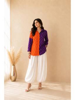 DEASHA INDIA - Anvira Bandhej Shirt and Balloon Co-Ord Set
