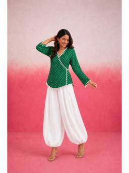 DEASHA INDIA - Bahira Green Wrap Mothra Balloon Co-Ord Set