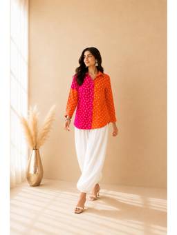 DEASHA INDIA - Devayra Bandhej Shirt and Balloon Co-Ord Set