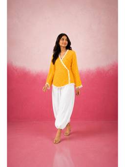 DEASHA INDIA - Ismera Yellow Wrap Mothra Balloon Co-Ord Set