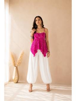 DEASHA INDIA - Trayi Pink Asymmetrical Balloon Co-Ord Set