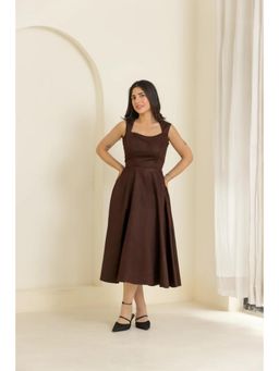 Make believe by Ritika - Brown Espresso Solid Dress