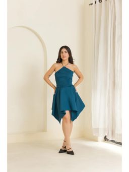 Make believe by Ritika - Teal Soft Spot Solid Dress